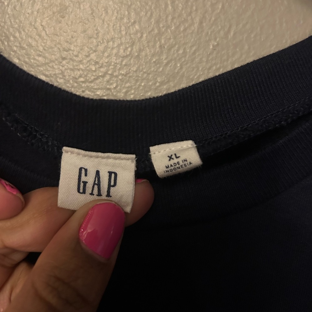 Gap shirt - navy/blue sweatshirt boxy cut logo graphic - Picture 3 of 10